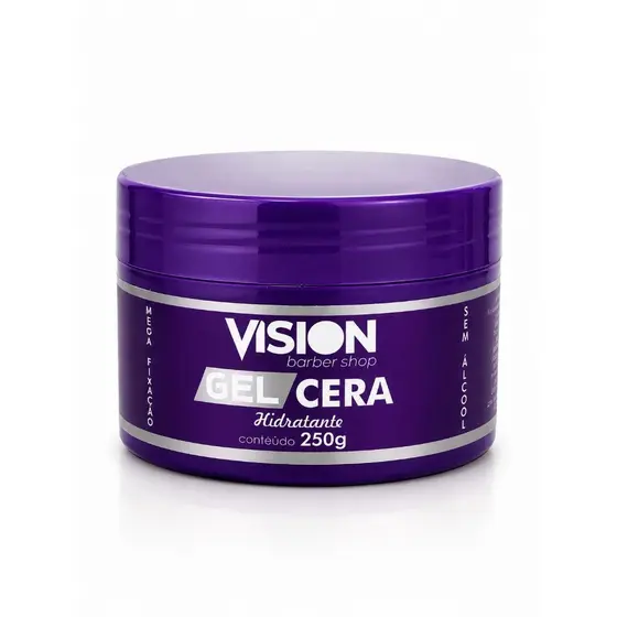 Gel Cera Vision Barber Shop 250g - Mega Fixação e Hidratação