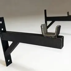 Suporte Multiuso P Barra Agachamento Supino Instalada Parede Preto