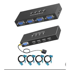 Kvm Switch Vga 4porta com controle +4cabos Ativo