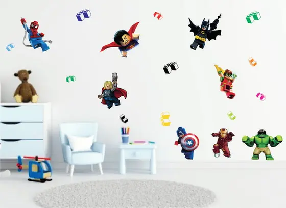 Adesivo de Parede Lego Super Herois - Colakoala Adesivos