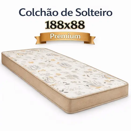 Colchão de Solteiro D20 188x88x12cm Dupla Face Firme Selo Inmetro 100% Espuma