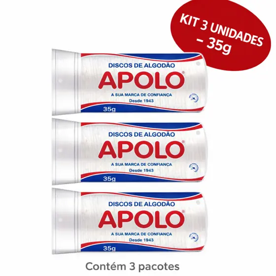 Kit com 3pcts Disco de Algodão Apolo - 35G