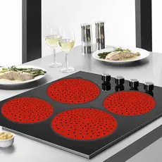 Almofada Silicone Para Fogão de Indução Kit 4 Peças Vermelho Liquidação Dia do Consumidor 15.03