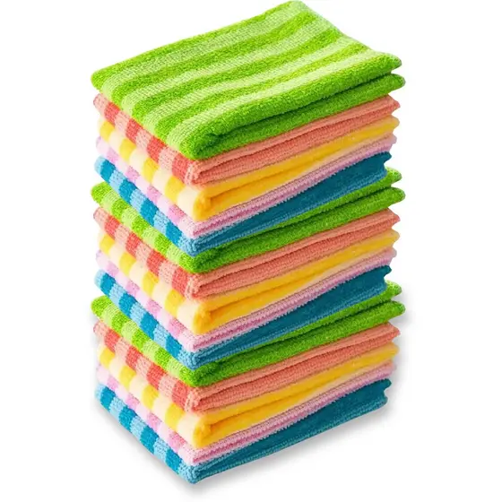 Kit Panos De Limpeza Flanela Microfibra Alta Absorção Multiuso 30x30cm Modelo Grande
