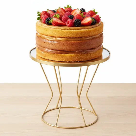 Boleira de Ferro com Tampo de Espelho 22cm Decoração Mesa de Doces