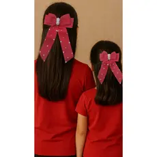 Laço  de Cabelo Infantil e Adulto Kit 2Unid MÃE E FILHA Tendência Luxo Virginea Laço com Ponta