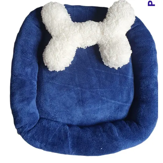 Cama Pet Luxo Quadrada De Mantinha Com Ossinho Modelo Bigata 40cm