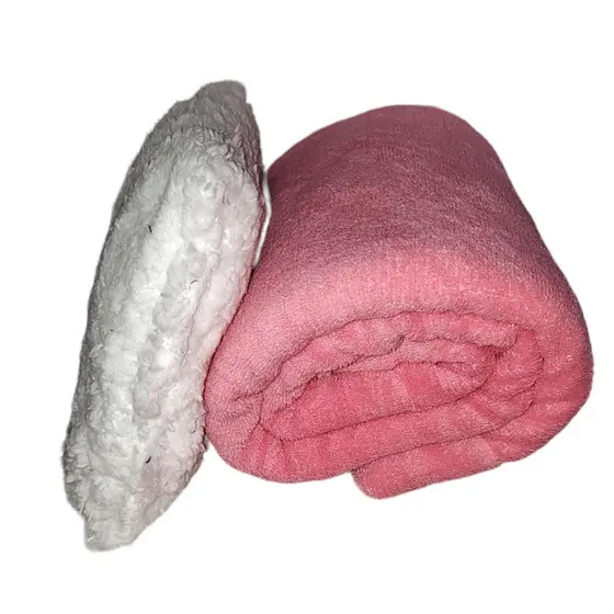 Kit MANTA DE SHERPA PET DUPLA FACE 95 X 75 Cm E ALMOFADINHA 23 X 20 Cm