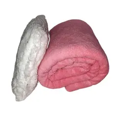 Kit MANTA DE SHERPA PET DUPLA FACE  95 X 75 Cm E ALMOFADINHA 23 X 20 Cm