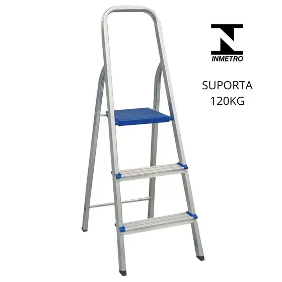 Escada de Alumínio 3 Degraus Domestica Real