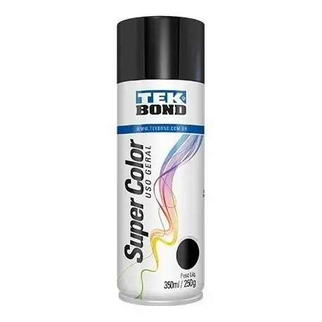 Tinta Spray Preto Brilhante 350ml - Tekbond