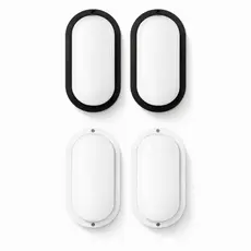 Kit 2 Luminária Tartaruga LED Externa IP65 10W/20W Bivolt Branco Frio 6500K Preta ou Branca/Parede