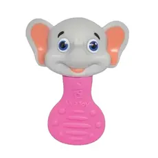 Mordedores Chocalhos Animais Bebê Infantil de Elefante Rosa