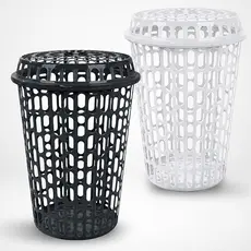 Cesto De Roupas Suja Telado 60 Litros Com Tampa Preto Ou Branco Organizador Alta capacidade Grande