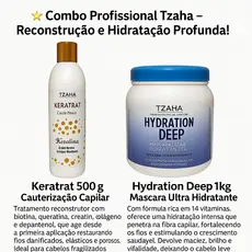 Tzaha Cauterização Keratrat Resolve + Hidratação Profunda Deep Tratamento Fortalecimento Reparação de Danos Capilares