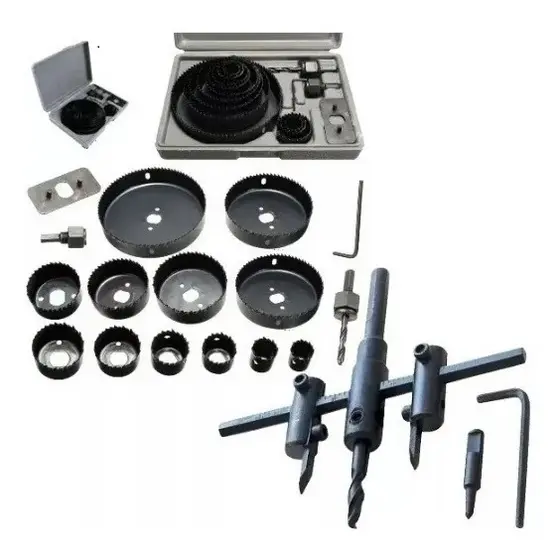 Kit 16 Serra Copo Madeira Gesso 19 127mm + Furador Bailarina