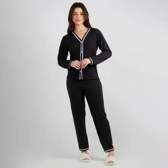 Pijama Americano Blogueira Botão Cirúrgico Pós Parto