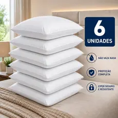 Kit Com 6 Fronhas Impermeável Anti - Ácaro Com Zíper Promoção Lançamento