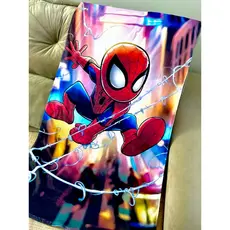 Toalha Infantil Banho Praia Algodão 1,65x0,65 cm - Homem Aranha Raios