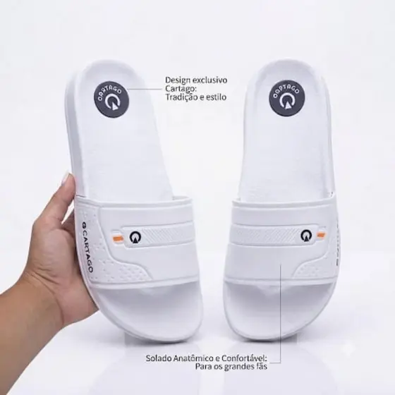Chinelo Slide Micro Expandido Confortável Macio Unissex Alta Qualidade Cartago