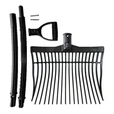 Pá Garfo Nylon Profissional Limpa Baia Cocheira Cavalo Completo Com Cabo