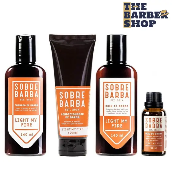 Kit Quarteto SOBREBARBA - Shampoo + Balm + Condicionador + Óleo de Barba Light My Fire