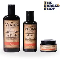 Kit para Barba - Balm + Shampoo Barba + Modelador Viking Terra