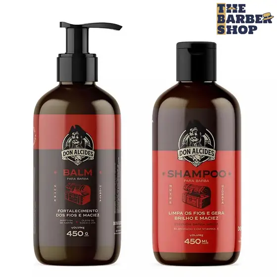 Kit Para Barba - Shampoo E Balm Don Alcides Barba Negra 450