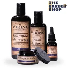 Kit para Barba - Balm + Shampoo + Óleo + Modelador de Barba Viking Mar