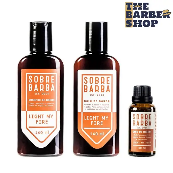 Kit Trio SOBREBARBA - Shampoo + Balm + Oleo de Barba Light My Fire