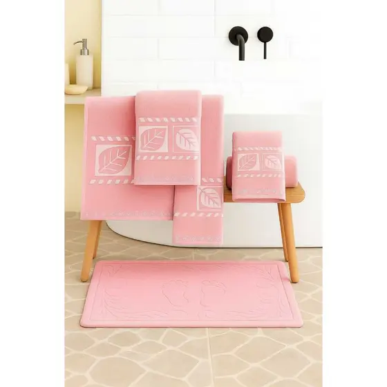 kit jogo de toalha 5 pcs folhagem