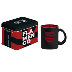 CANECA VIDRO DIAMOND METALIC LATA - FLAMENGO