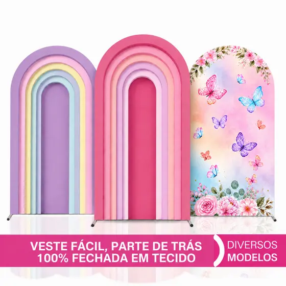 Capa Painel Romano 3D para Decoração Tecido Elástico 2X1m Várias Modelos e Cores Aniversário Casamento Festa Veste Fácil