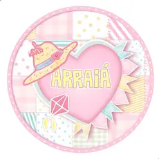 Capa Painel 50x50 cm Arraiá Festa Junina Tecido Helanca Estampado Colorido Ideal Para Decoração Temática