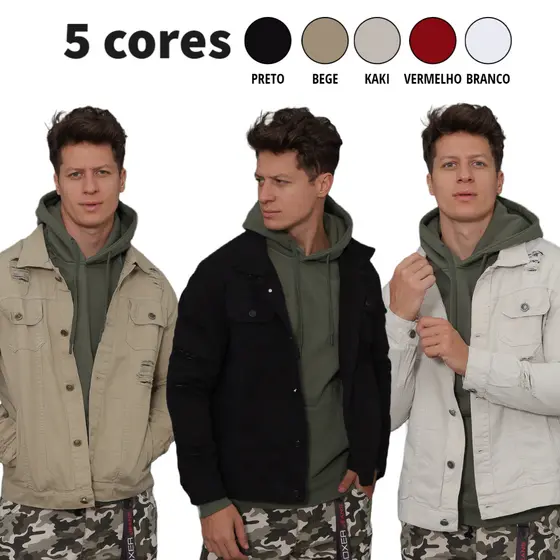 Jaqueta Masculina 100% Algodão - Casaco Masculino - Jaqueta Masculina Casual