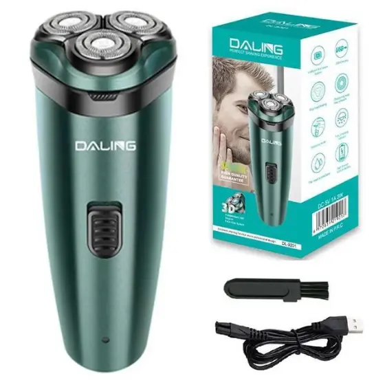Barbeador Elétrico Recarregável 2 Em 1 Laminas Resistentes DALING DL-9201