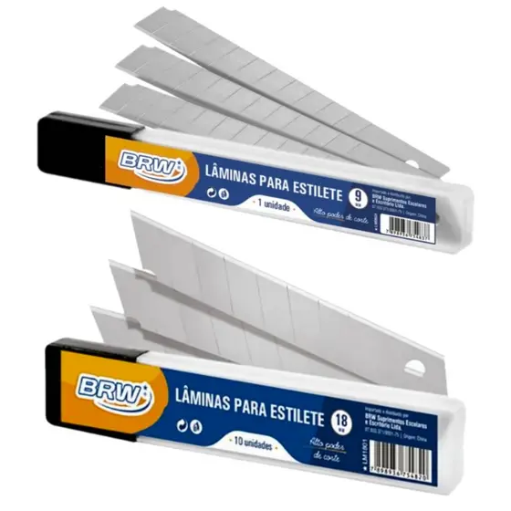 Lâmina para Estilete 9mm ou 18mm BRW 10 Unids