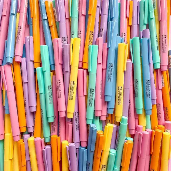 Kit Marca Texto Pastel Faber-Castell Grifpen Estojo 6 Unids
