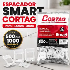 Espaçador Nivelador Smart Cortag 1/1,5/2MM Azulejos Pisos Porcelanato Cerâmica 500 ou 1000 Unidades