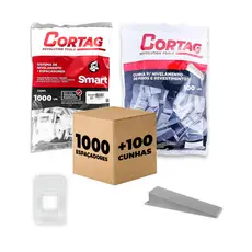 Espaçador Nivelador Smart C/1000 Peças + Cunha Eco C/ 100 Peças Cortag Azulejo Cerâmica Porcelanato
