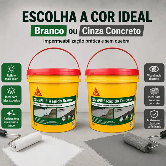 Manta Líquida Sika Sikafill Rápido 15kg Impermeabilizante Laje Telhado Branco ou Cinza