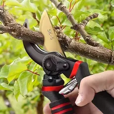 Tesoura Poda Jardim Profissional 8.5" Titânio Bypass Ergonômica Serviço Pesado Cabo Macio Produ