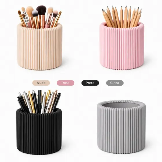 Organizador De Mesa Porta Lápis Porta Caneta E Porta Pincel 8x8 Cm