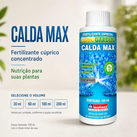 Calda Bordalesa Concentrada Rende 3,6,10 ou 20L - 30, 60, 100 ou 200ml Sulfato de Cobre