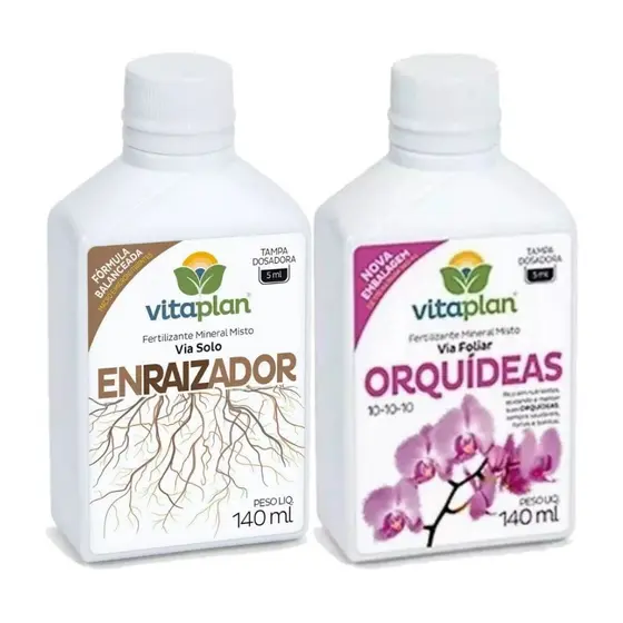 Kit Fertilizante p/ Orquídeas + Enraizador c/ 140ml VITAPLAN