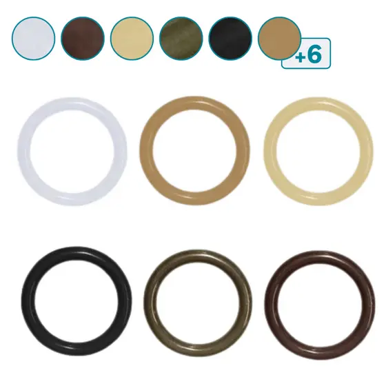 Kit 50 Argola plástico Cortina Artesanato Decoração 4,3 diâmetro interno Guardanapo 100, 120 ou 150