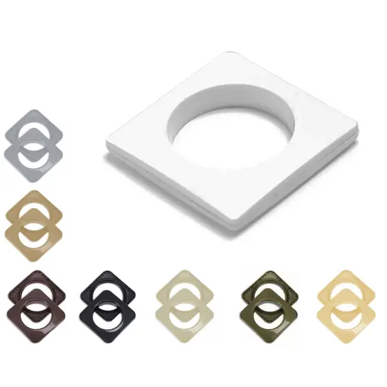 Kit 50 pares de Ilhós Quadrado para cortina Varão 28mm Varias cores