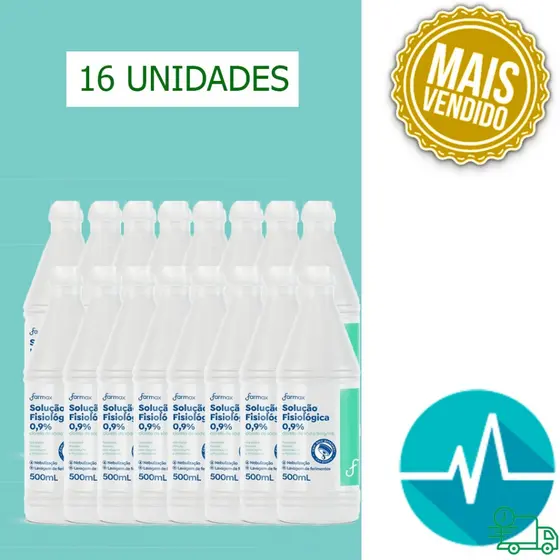 Soro Fisiológico Farmax 0,9% 500ml 16 Unidades