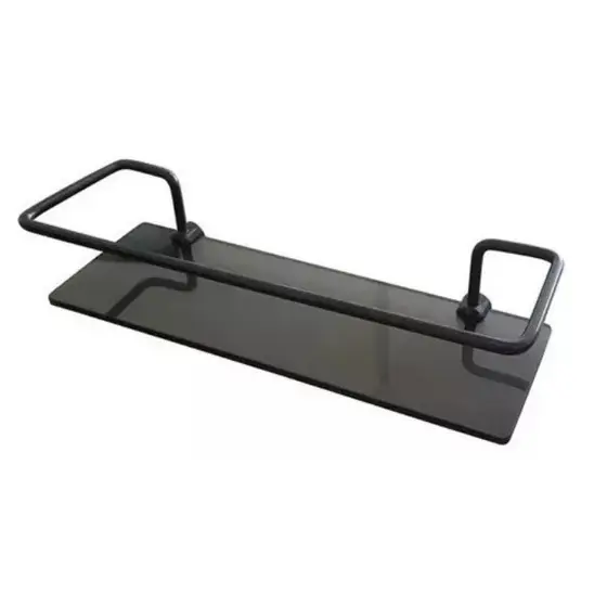 Porta Shampoo Reto Preto Com Vidro Fumê 30x10