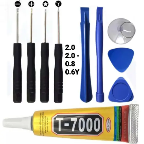 Kit Chave Ferramenta Reparação e Manutenção de Celular kit chave + Cola T-7000 Ou Cola B-7000
